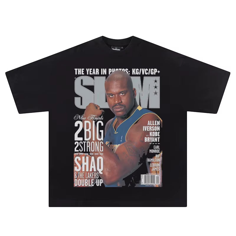 Hip Hop Streetwear Men Tshirts Basketball Star Print T Shirt 100%Cotton Breathable Tees Unisex Oversized Casual Y2K Clothes