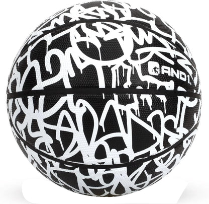 Fantom Rubber Basketball, Black & White Graffiti, 29.5"