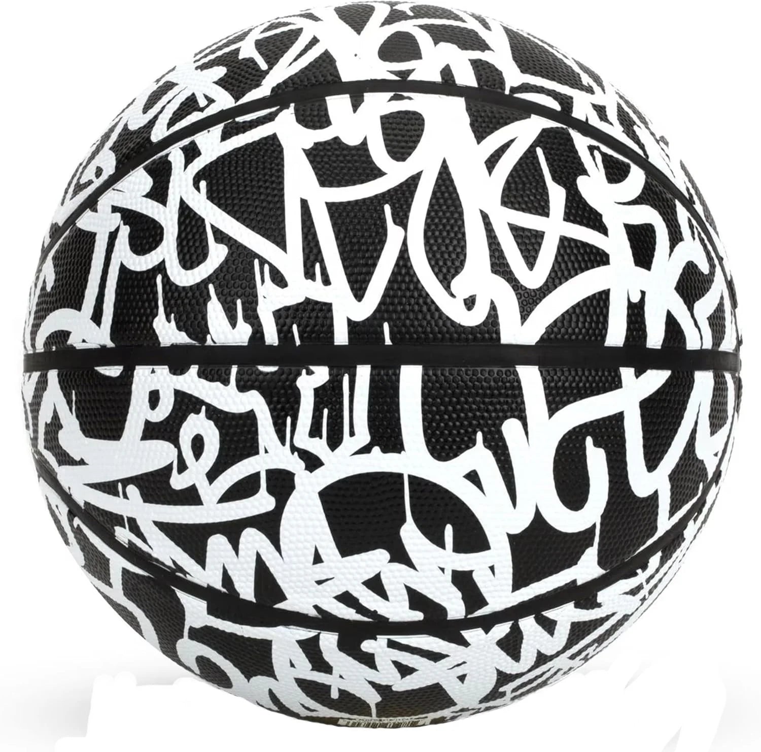 Fantom Rubber Basketball, Black & White Graffiti, 29.5"
