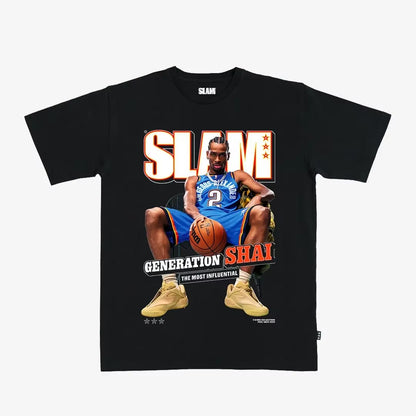 Sportswear T-Shirt Men'S Cotton Overszied Y2K T-Shirt SLAM Cover Tee Basketball Star Print Mvp Scorer SHAI Short Sleeves Top Tee